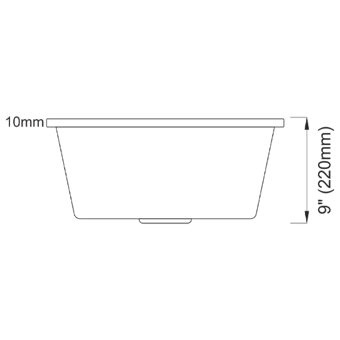 Rossa Single Bowl Quartz Sink Height